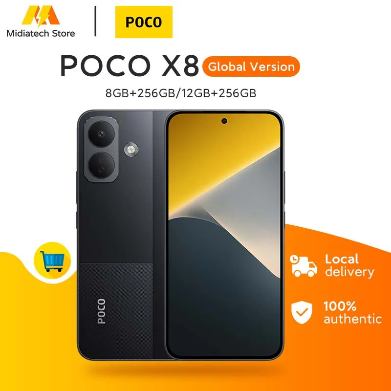 Versión global del POCO X8, teléfono inteligente con procesador Snapdragon 6s Gen 4, batería de 8340 mAh, carga rápida HyperCharge de 67 W, cámara principal de 50 MP con estabilización óptica de