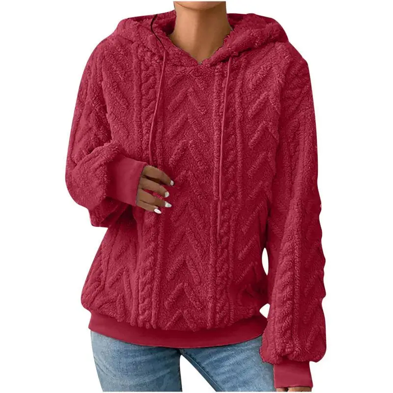 

Women's Thickened Long Hooded Sweatshirt Splicing Design Comfortable Soft Fabric Hoodie Casual Streetwear Style Color