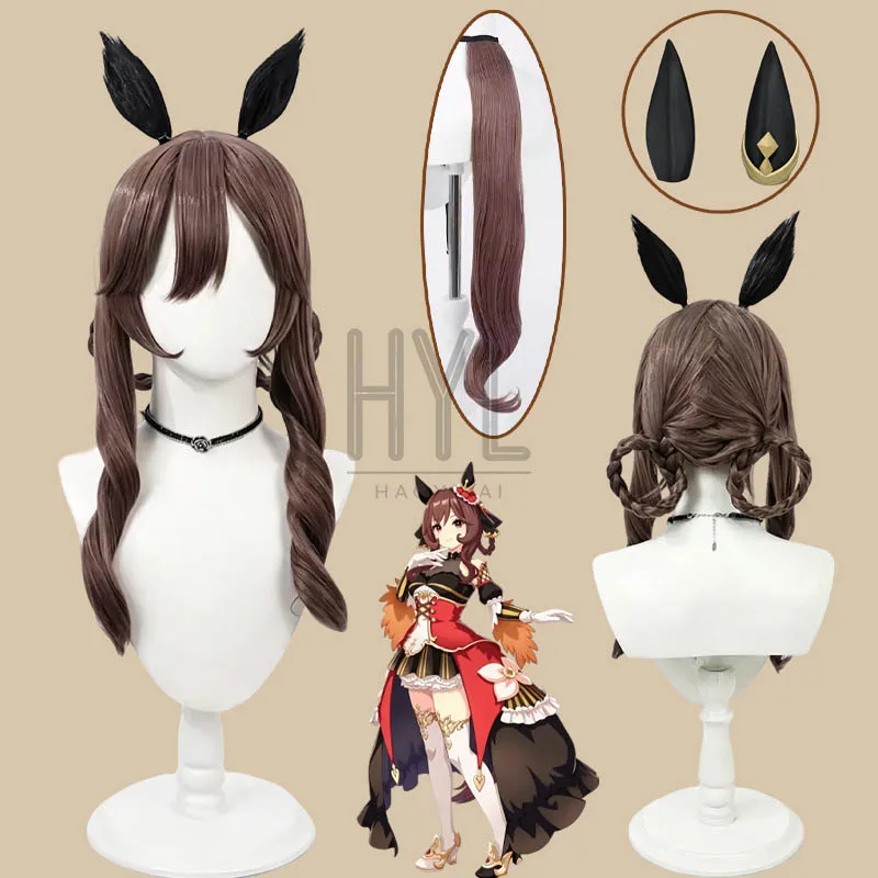 Game Uma Musume Pretty Derby Gentildonna Cosplay Wig Purple Long Synthetic Hair Headwear For Women Halloween Costume Party Props