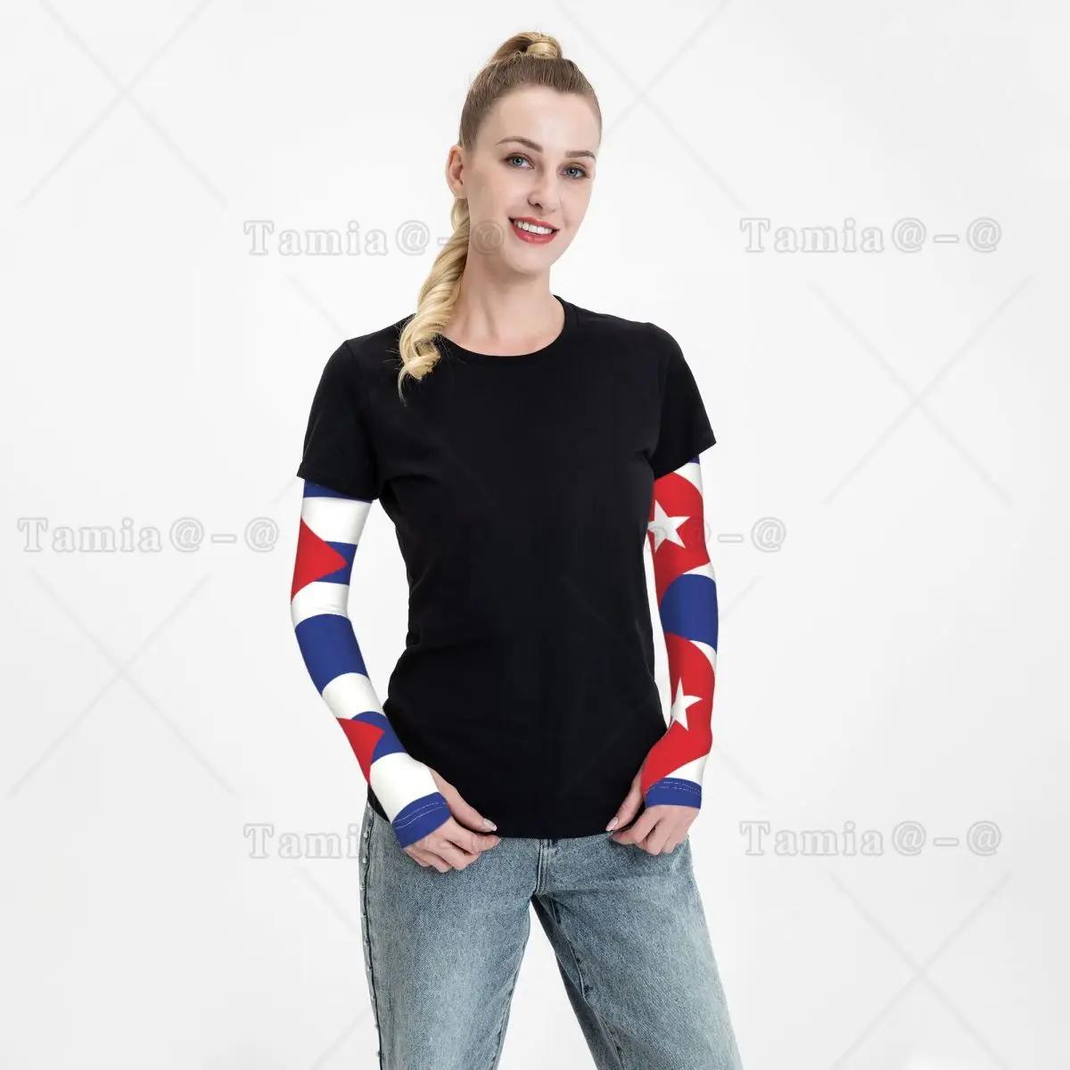 Manicotti per braccio dell'orgoglio cubano con bandiera cubana di raffreddamento personalizzata, uomo, donna, sport atletici, tatuaggio, copertura per il calcio