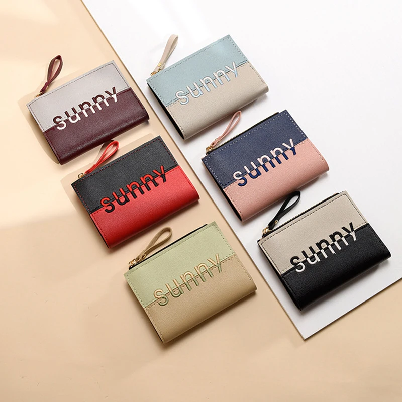 

Women's Coin Purses Japanese Leather Simple Letter Verstaile Wallet Luxury Brand New Handheld Mini Bag For Girl