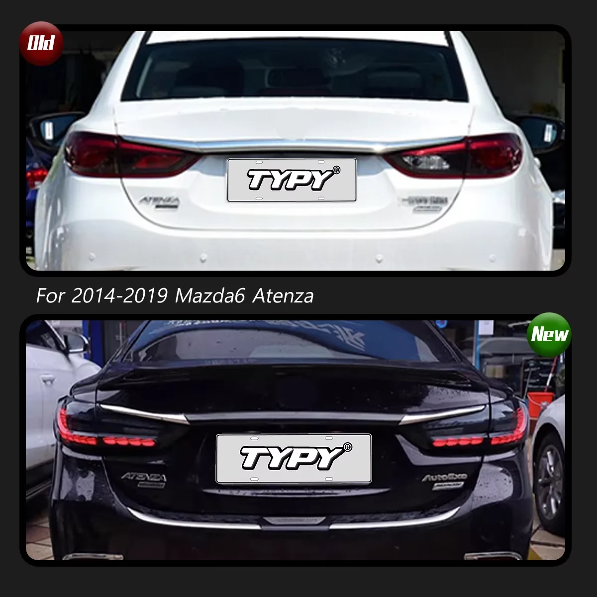 TYPY Car Lights for Mazda 6 Atenza Tail Light 2014-2019 LED Rear Lamps Taillights DRL Dynamic Daytime Running Lights Auto Parts