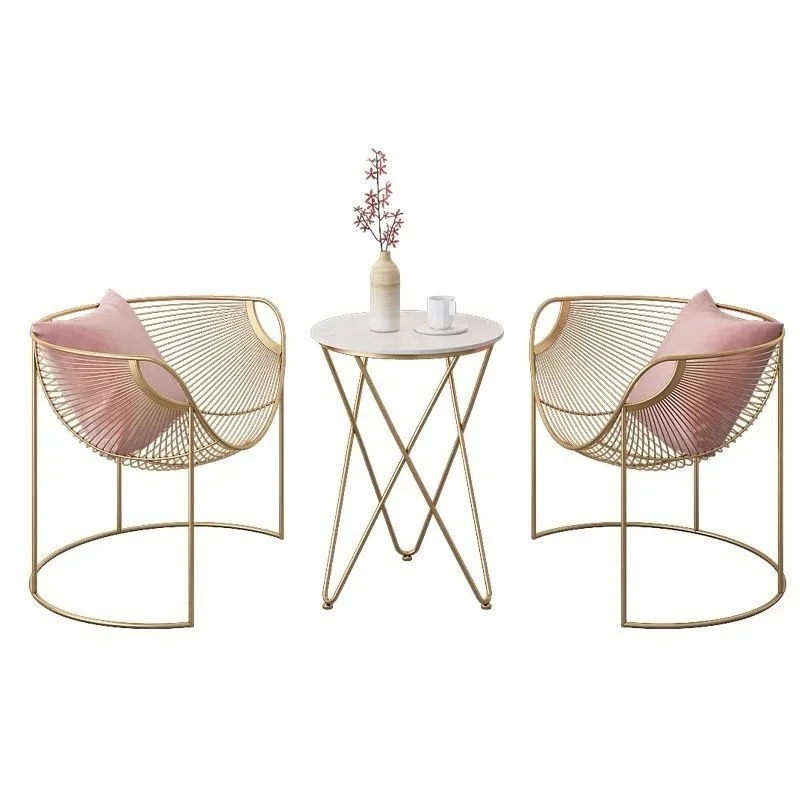 Sofa chair three-piece set, balcony Internet celebrity leisure tables and chairs, modern simplicity, home light luxury