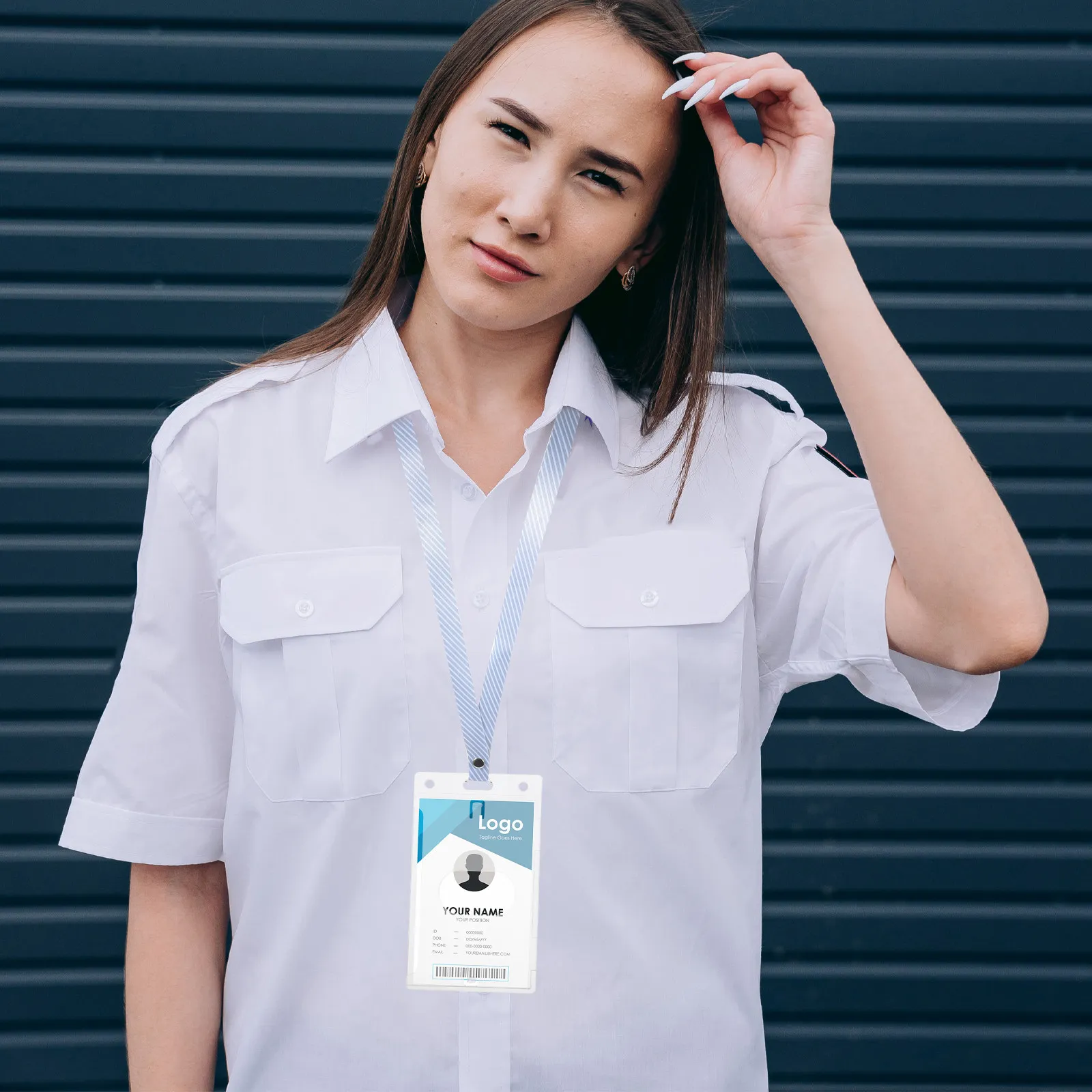 Plastic Transparent Card Holder For Nurse Id Badge Holder Office Worker Hard Vertical Thumb Slot School Use