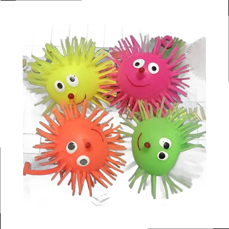 Glow Plush Ball Light Up Hedgehog Stretchy Stress Relief Toy Kids Gift
