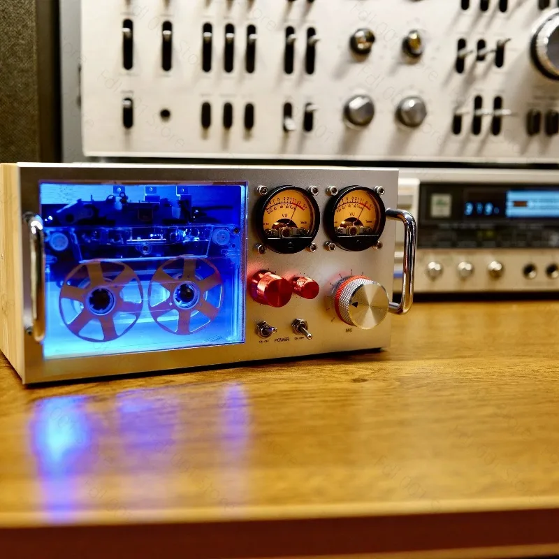 Table setting, desktop ornament, atmosphere pickup light level meter, home nostalgic tape player, power amplifier uv meter