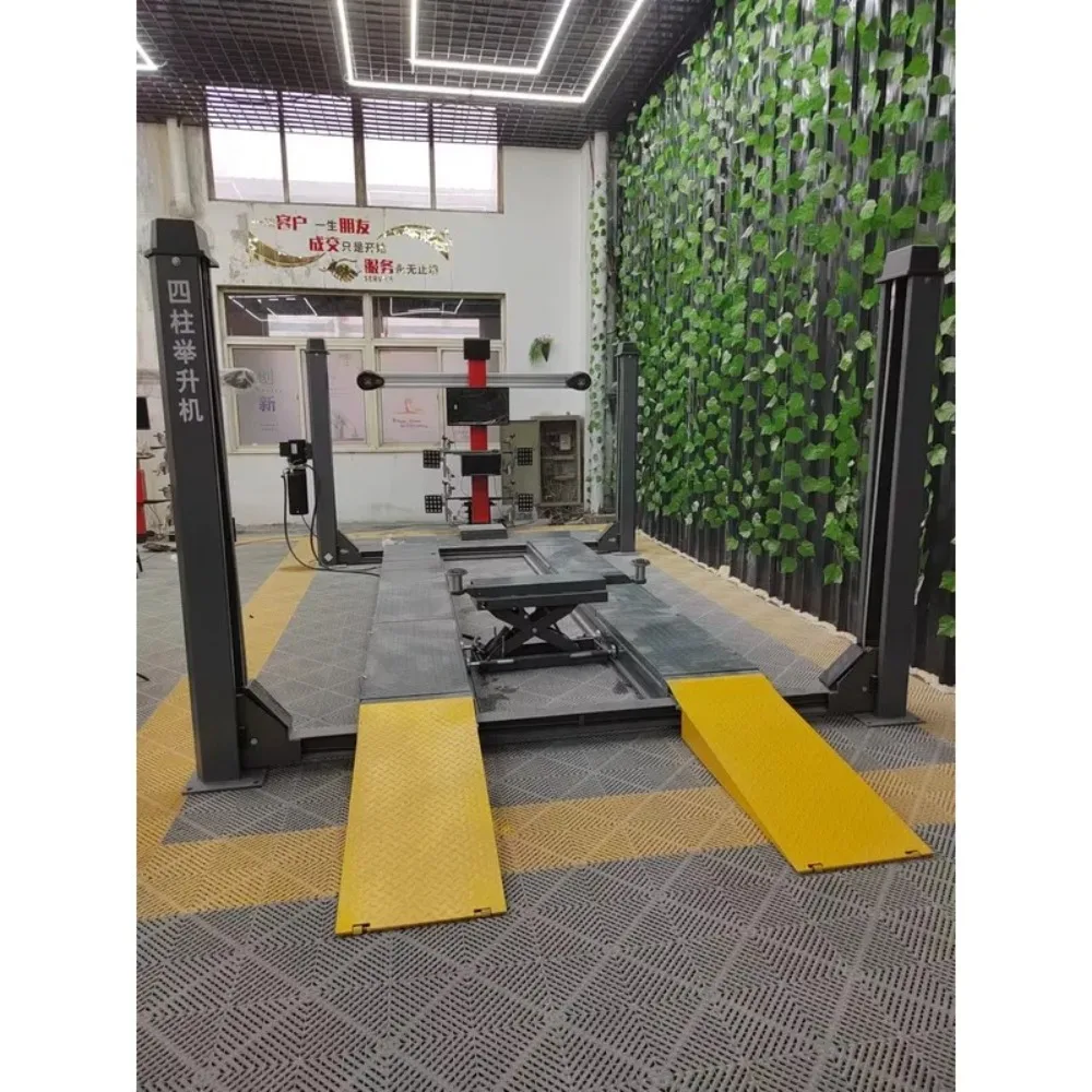 10 ton heavy four-post car lift, hydraulic four-post car lift for wheel alignment services