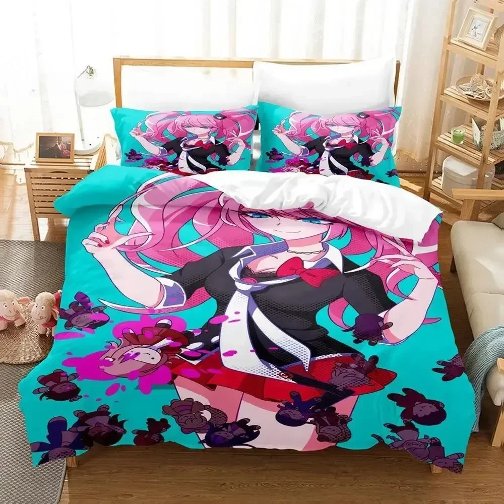 Exquisite 2024 Danganronpa Bedding Set Single Twin Full Queen King Size Bed Set Adult Kid Bedroom Duvet Cover Sets 3D Anime Bed