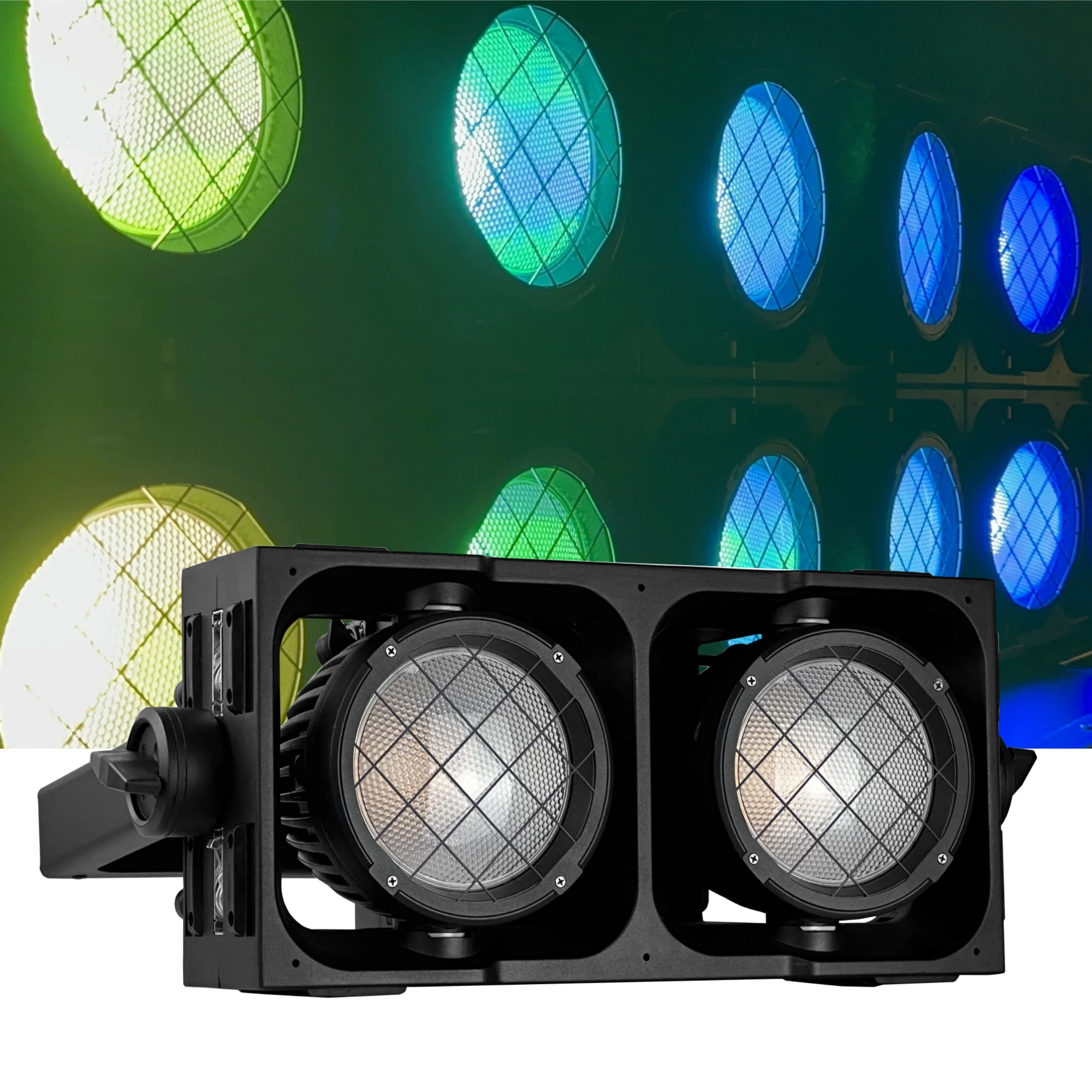 

Waterproof 300w*2 RGBA Warm White LED High Brightness Blinder Light Outdoor Wedding Concert Stage DJ Audience Light IP65 Rated