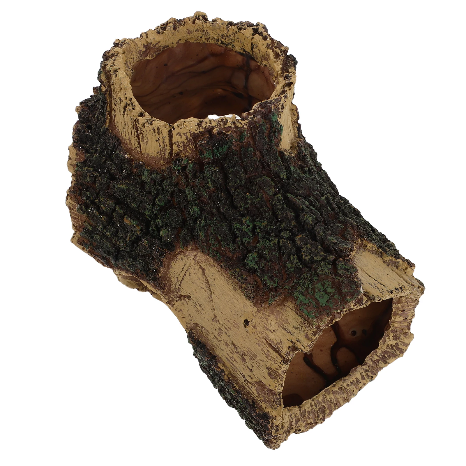 

Aquarium Decoration Tree Trunk Resin Hollow Log For Fish Shrimp Turtle Hideout Faux Root Landscape Tank Decor Caves