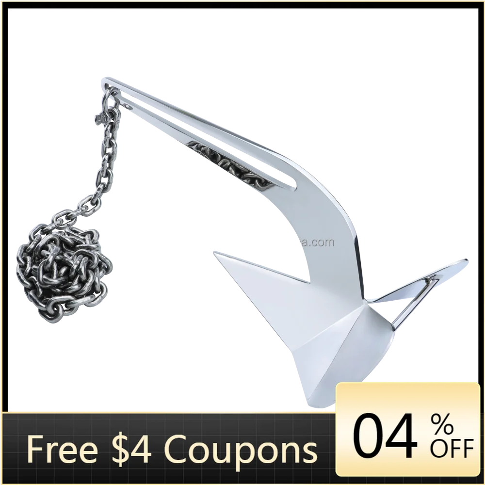 SSTL Custom Anti-lost Delte Anchor Bruce-style 316 Stainless Steel Claw Anchor Mirror Polished Boat Anchors