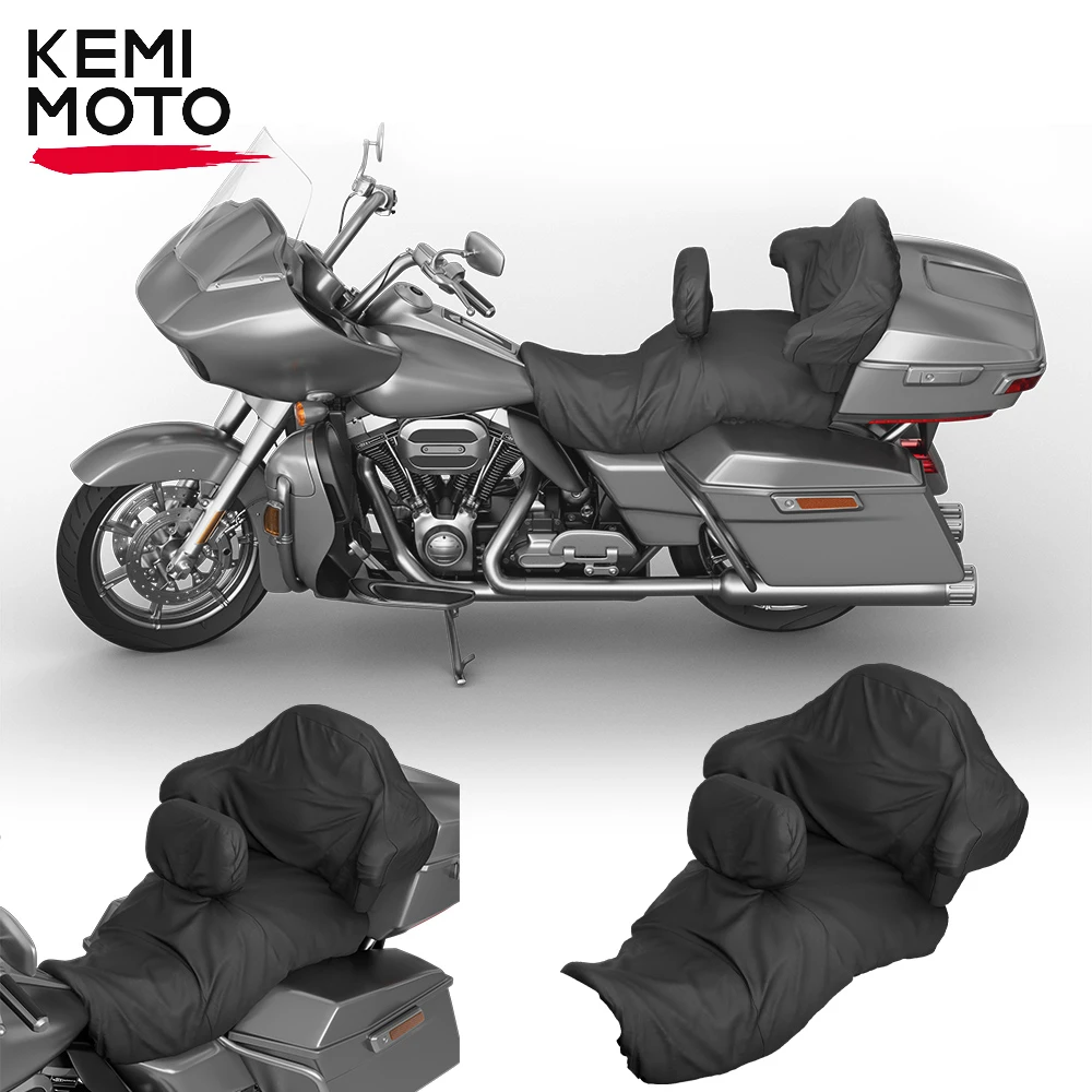 Motorcycle Seat Rain Cover Waterproof Rain Cover with Driver Backrest for Touring Street Glide Road King Road Glide Seat Cover