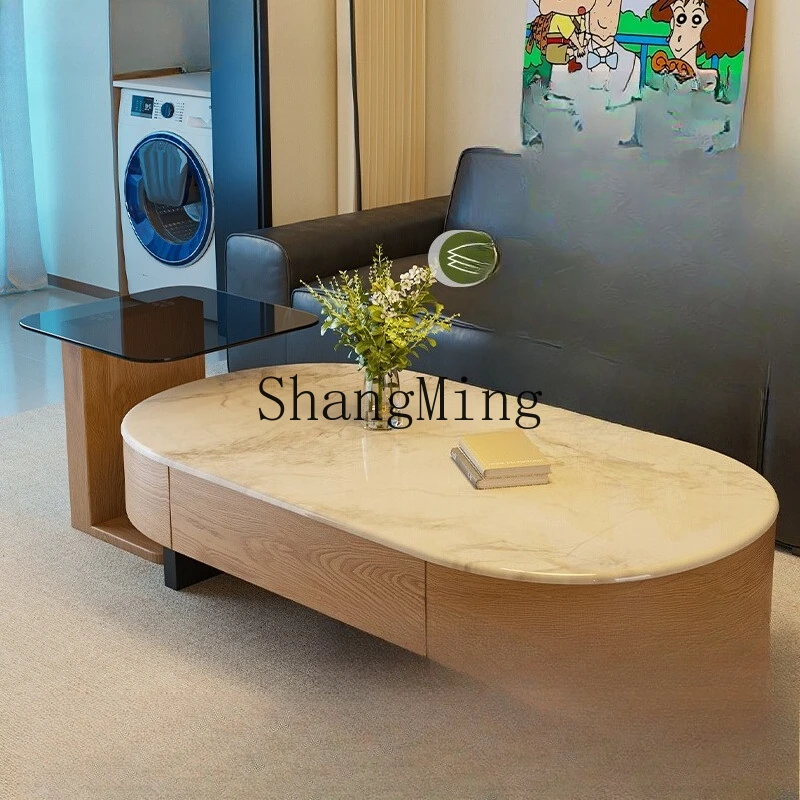 

DHY medieval style solid wood coffee table living room household light luxury minimalist small apartment