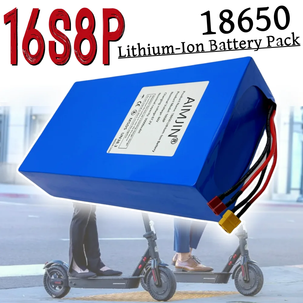 100% nuevo paquete de batería de iones de litio 60V 30Ah 16S8P 30000mAh batería recargable 2500W batería avanzada de alta potencia