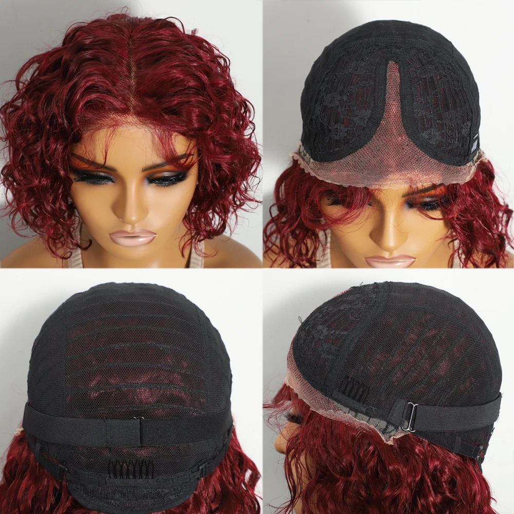 Nessuna colla onda d'acqua 13x5*1 onda sciolta parrucca senza colla capelli umani pronti pre-tagliati parrucche frontali in pizzo per le donne pre pizzicate da 10 pollici