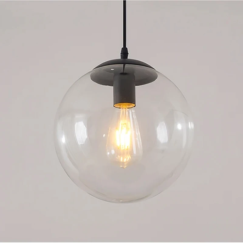 Nordic Restaurant bar Pendant Light Simple Single Head Milk tea Coffee Shop Bubble Transparent Round ball Small Pendant Light