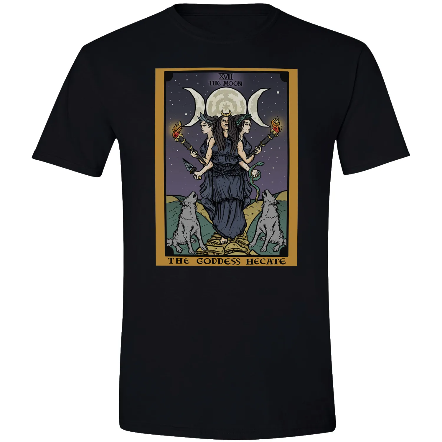 The Goddess Hecate The Moon Tarot Card Shirt Hekate Triple Moon Goddess Witch