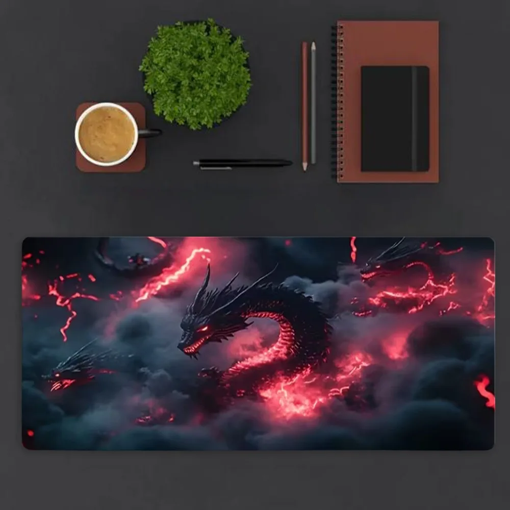 Esports game mouse pad,featuring Red Flame Multiheaded Dragon artistic design alfombrillas gaming alfombrillas para escritorio view 4
