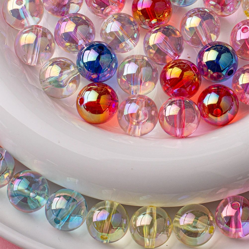 

200Pcs Colorful Acrylic Round Spacer Beads Loose Beads for DIY Jewelry Making Necklace Bracelet Crafts Round Spacer Bead