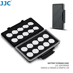 JJC Large Capacity CR2032 CR2025  CR2016 Battery Organizer Storage Case Coin Cell Battery Case Organizer for CR2032 CR2025 *20