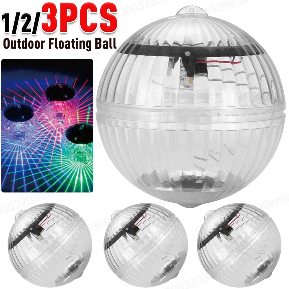 1-3PCS Led Solar Floating Lamp Swimming Pool Ball Solar Panel Powered Pond Drift Waterproof Glow Show Disco Color Changing light