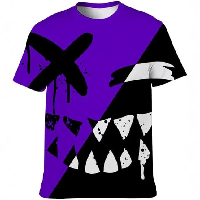 

Новая популярная футболка в стиле Харадзюку с 3D цифровым принтом смайлика и короткими рукавами, летний мужской топ с круглым вырезом для прохладного пуха