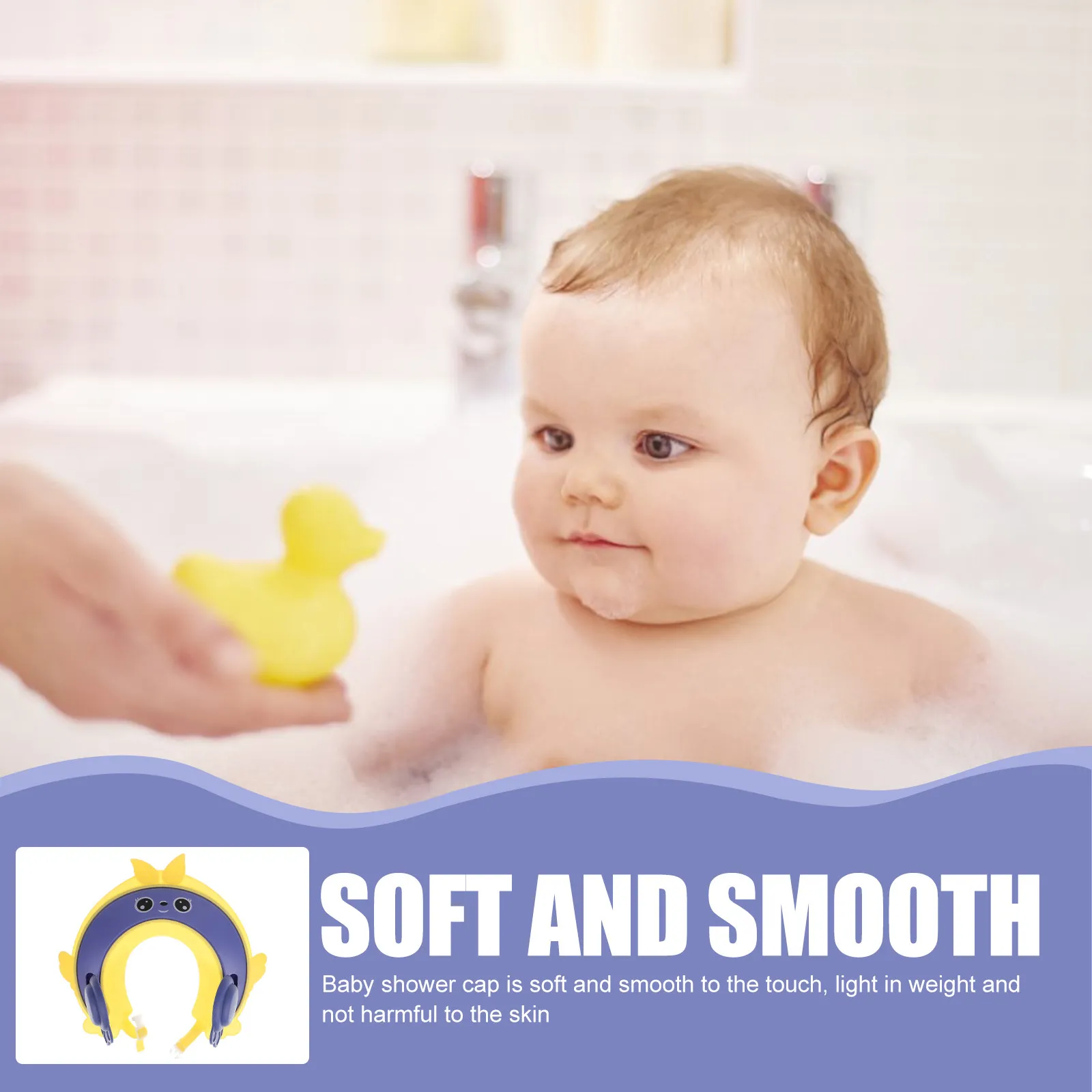 

Мягкая регулируемая шапочка для купания младенцев, защитный щиток для мытья волос для детей и малышей, легкая водонепроницаемая шапочка для душа с дизайном в виде короны