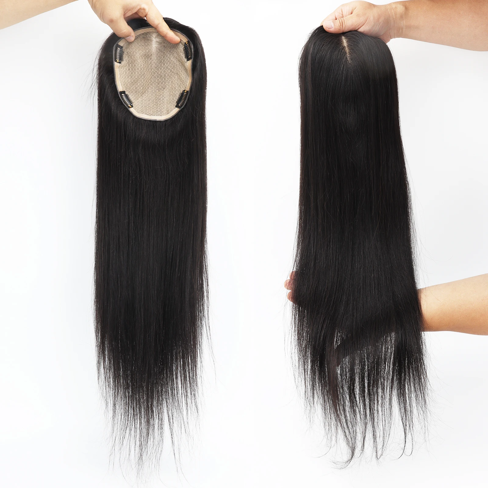 قاعدة الحرير توبر للنساء 16x18 سنتيمتر الشعر التمديد كامل اليد تعادل مع 26 "شعر ريمي توبر ارتداء اليومي خفيفة الوزن