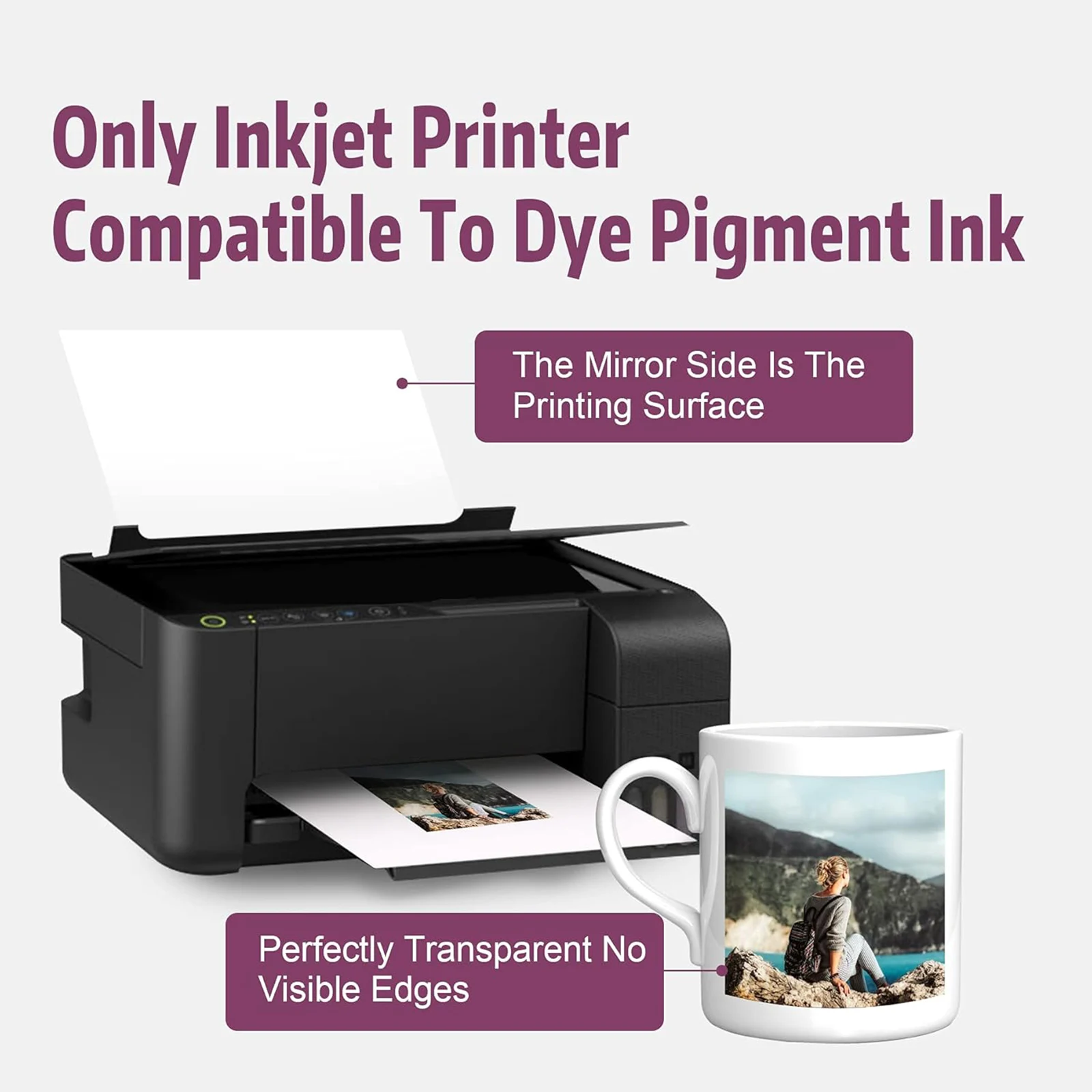 5 hojas de papel para calcomanías de inyección de tinta tamaño A4, hojas de papel transparente para diapositivas de agua para impresora de inyección de tinta