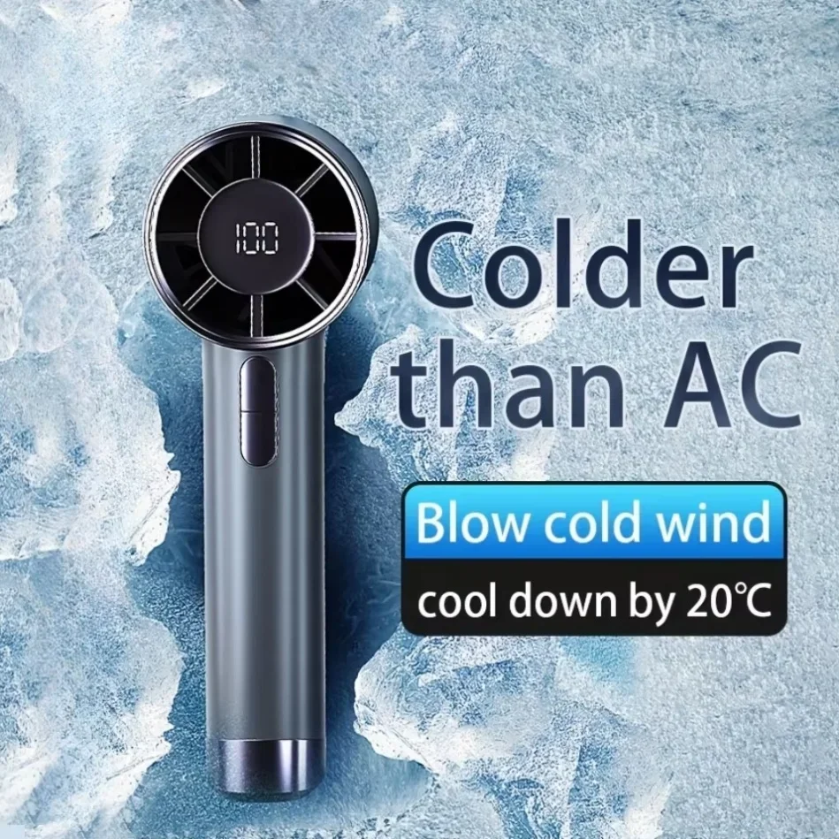 

Мини-вентилятор 5-скоростной ​ ​ Портативный вентилятор с зарядкой через USB, цифровой дисплей, портативный вентилятор для кемпинга на открытом воздухе, домашнее использование и подарки со шнурком