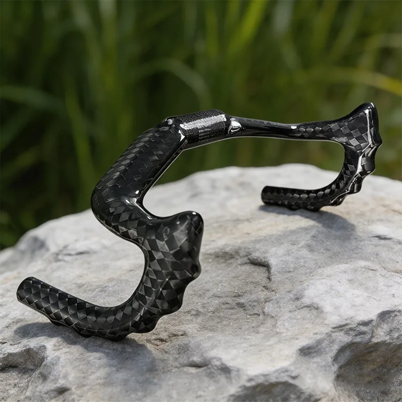 BALUGOE Carbon-Rennradlenker, professioneller Bahnradlenker nach UCI-Regeln, 12k glänzend, 31,8 mm, fester Lenker