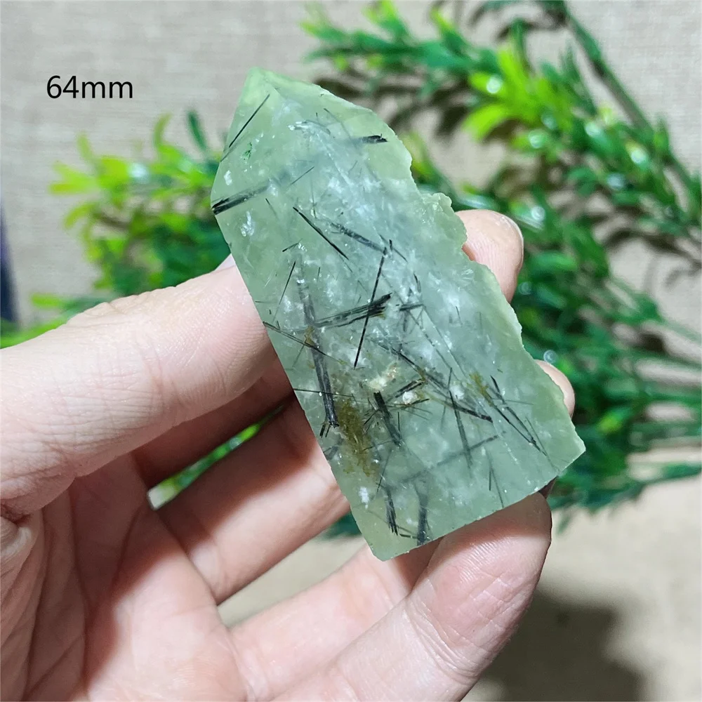 Prehnite Tower Point Wand Crystal Natural Green Stone Quartz Geode Gemstones Mineral Spiritual Ornaments Home Decoration