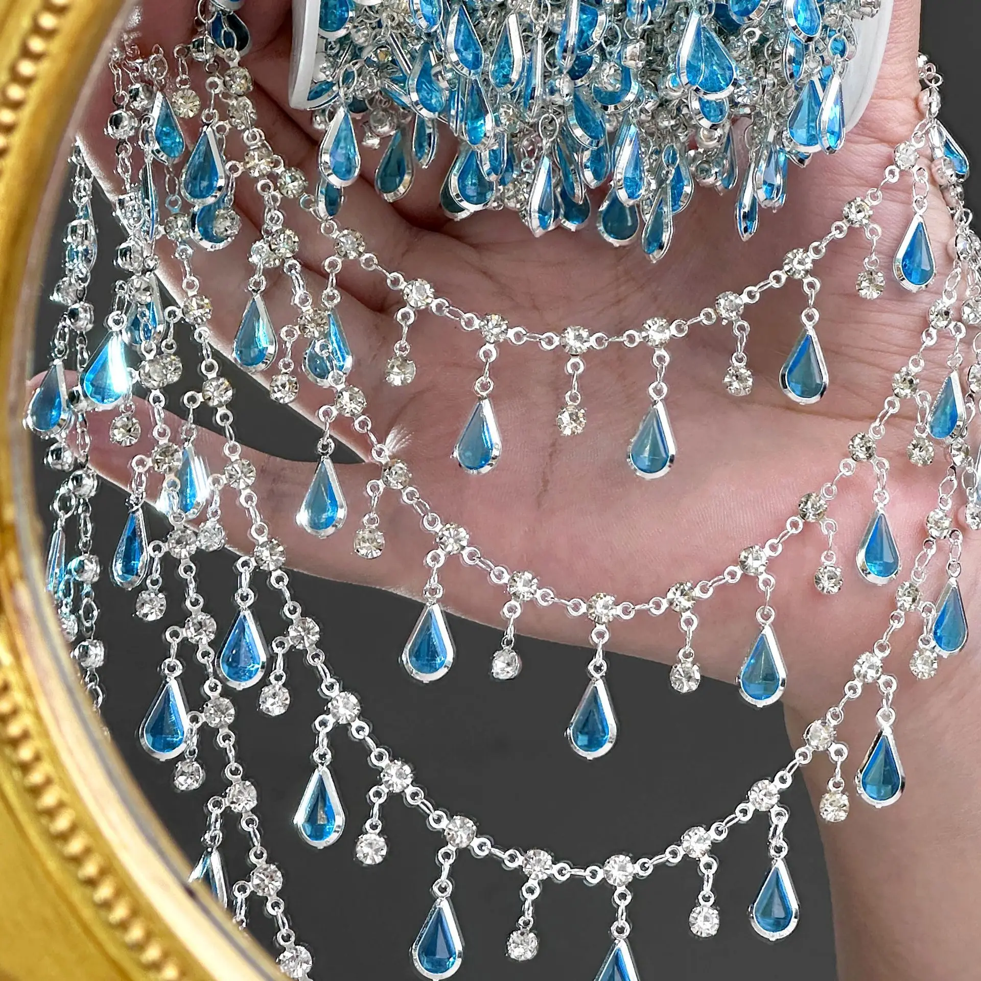 0,5/1/2 Exquisite Tropfenförmige Strass-Quaste Handgefertigte Kette DIY Halskette Armband Damen Schmuckzubehör Bekleidungsmaterialien – Detail 6