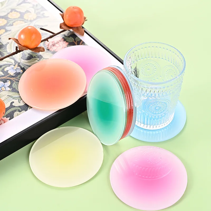 Transparent Acrylic Cup Mat Ins Wind Simple Creative Colorful Desktop Mat Restaurant Cafe Insulation Anti-Hot Water Cup Mat
