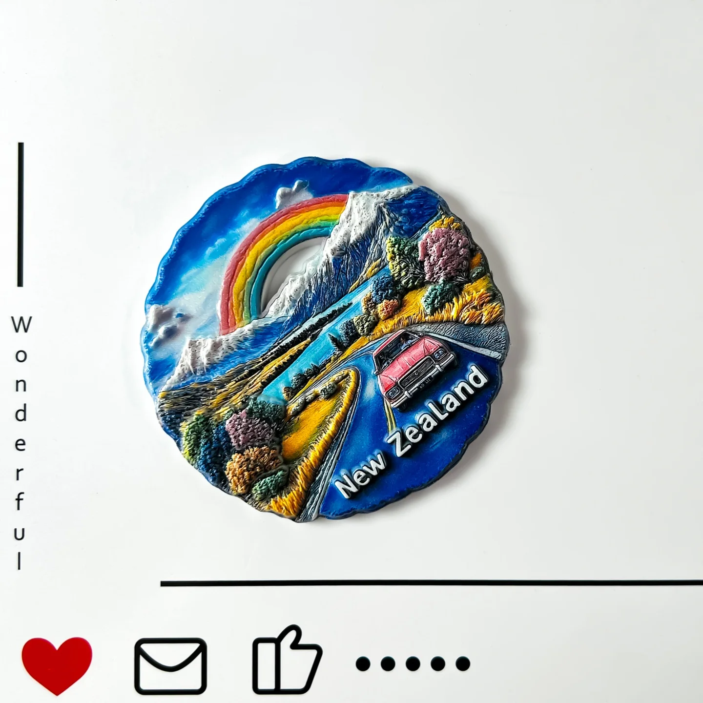 New Zealand, South Island, travel souvenirs, self driving paradise, creativity, decoration, refrigerator stickers