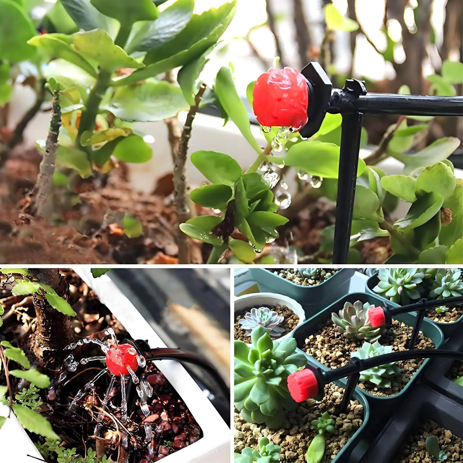 

DIY Trickle Irrigation Kit Adjustable Nozzles Trickle Irrigation Kit Automatic Garden Watering System Leak-Resistant