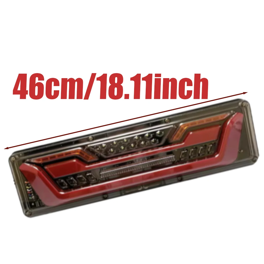 زوج 46 سنتيمتر 24 فولت LED الخلفية الذيل مقطورة أضواء مؤشر إشارة ديناميكية الفرامل وقف عكس مصباح الذيل ضوء لشاحنة مقطورة عربات #5