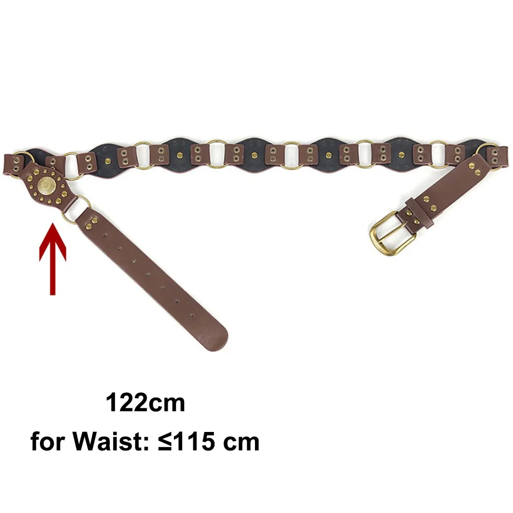 الرجعية جروميت بولي Leather حزام خصر من الجلد خمر برشام واسعة الخصر حزام السرج القوطية Steampunk y2k حزام الجينز الإناث #1