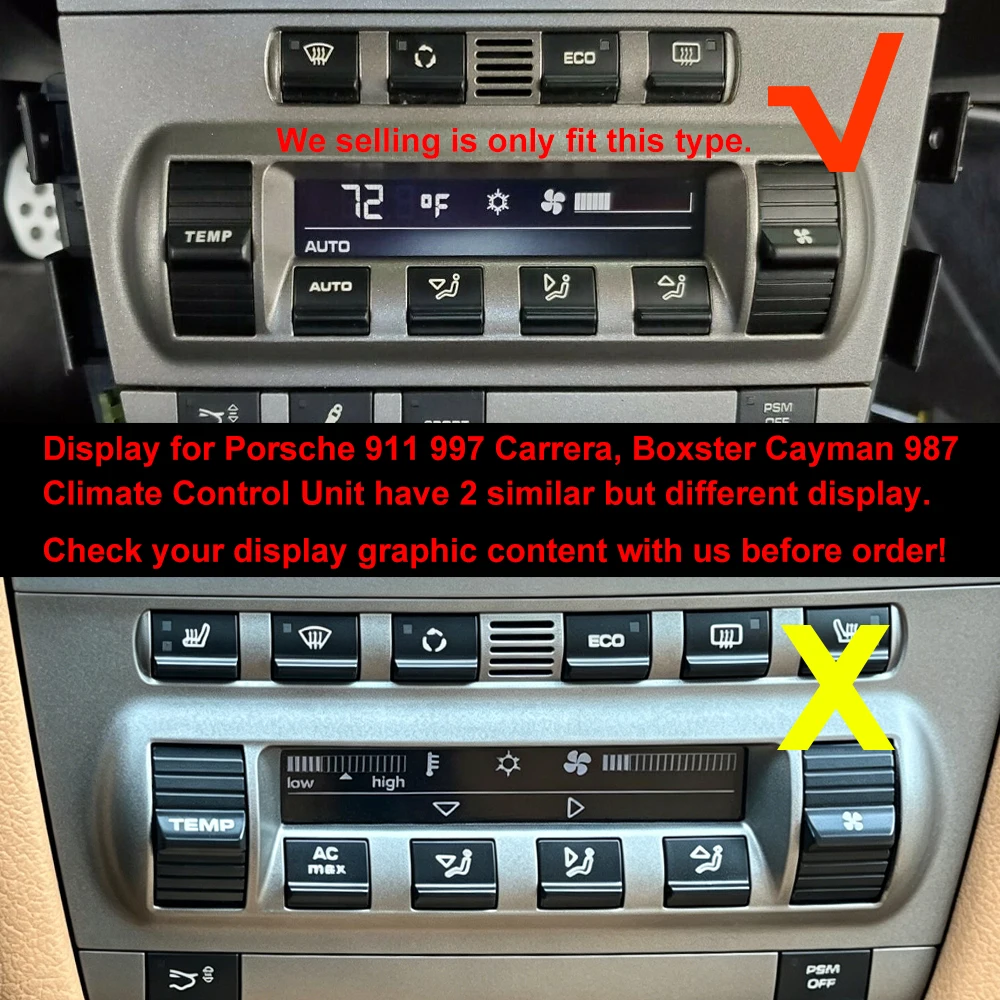 Armaturenbrett-LCD-Display für Porsche 911 997 Carrera, Boxster Cayman 987 Klimasteuergerät – Detail 2
