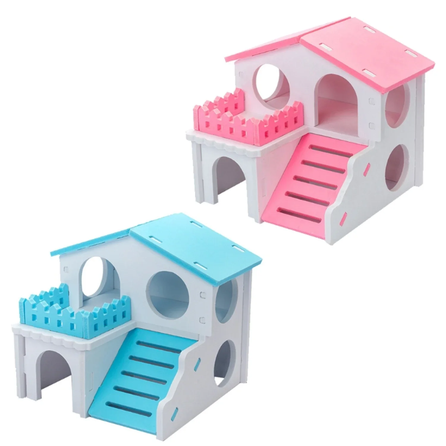 

Spacious and Cozy Wooden Hamster Villa: Charming Cage Accessories Designed for Small Pets, Including a Fun Chewing Toy - Ideal f