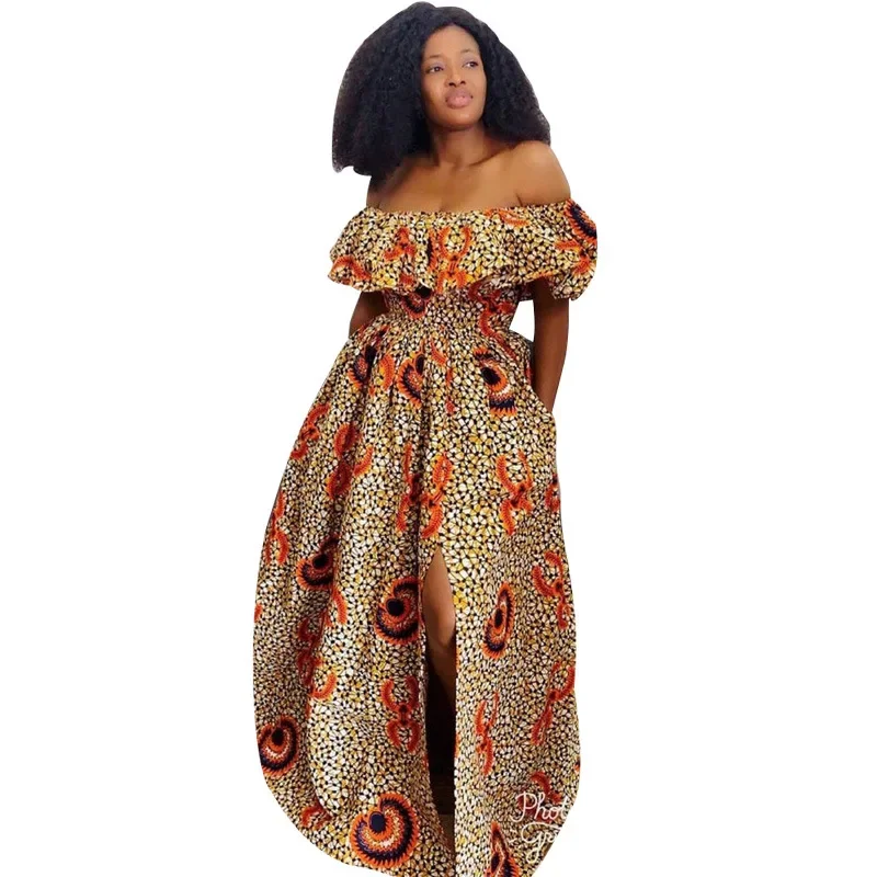 Robe maxi à imprimé floral vintage pour femmes, vêtements africains, mode off-initiated, vêtements Dashiki, robe Ankara, robes africaines