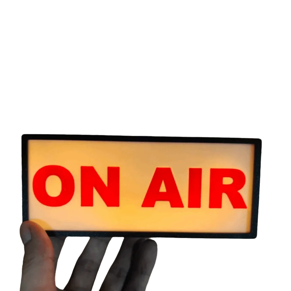 Broadcast ON AIR Sign Desk Mount Wall Mount LED Light Box Light Up Design USB plug in Illuminated Warning Sign Lamp