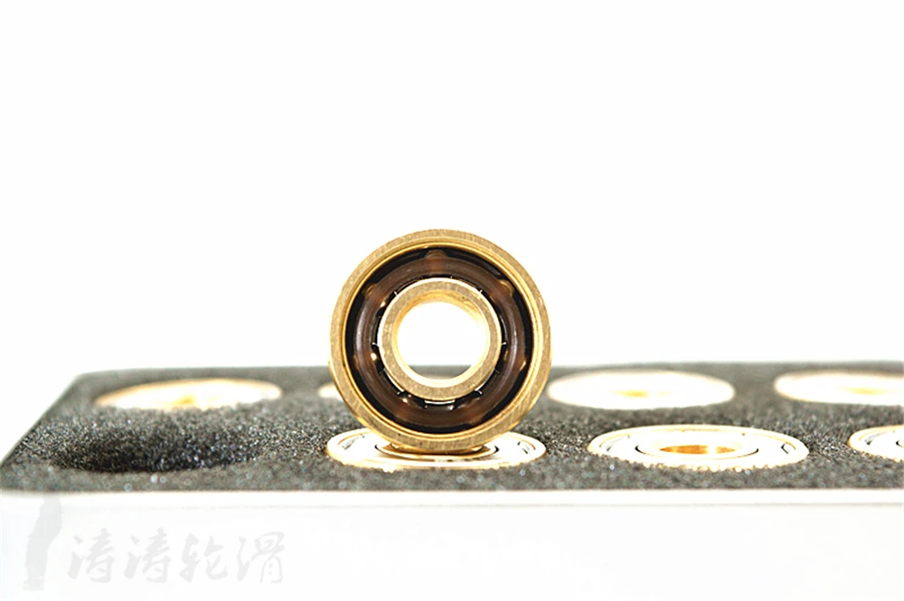 16 Pcs Swiss Golden 7-Beads BSB Speed Bearings Highly Speed ILQ-11 8x22x7 mm Bearing 608Z with Iron Box Inline Skate Bearing