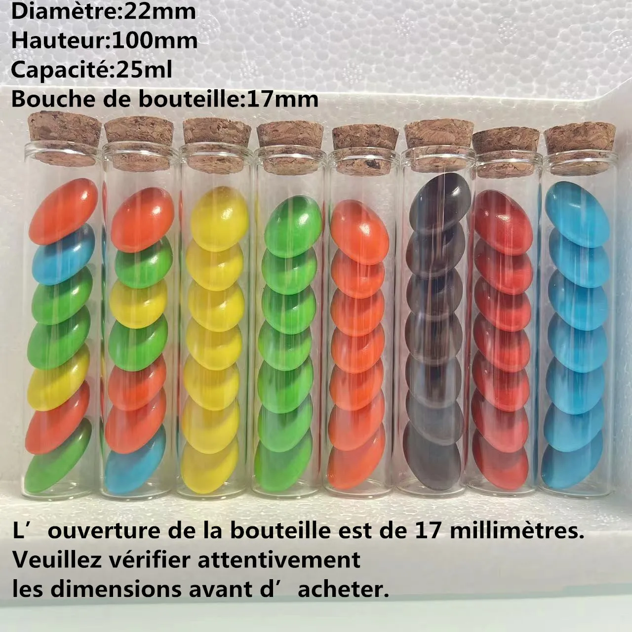 Imagem -02 - Tubo de Teste de Vidro Artesanato de Presente de Casamento Frasco de Vidro 17x22x100 mm 20ml 54 Pcs por Lote