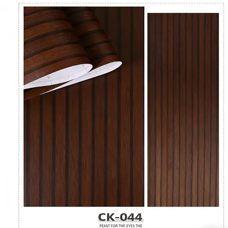 DIY Wall Covering Furniture PVC Wood Grain Wallpaper Film for Decorative Film Wood Grain Brown Peel and Stick Wallpaper
