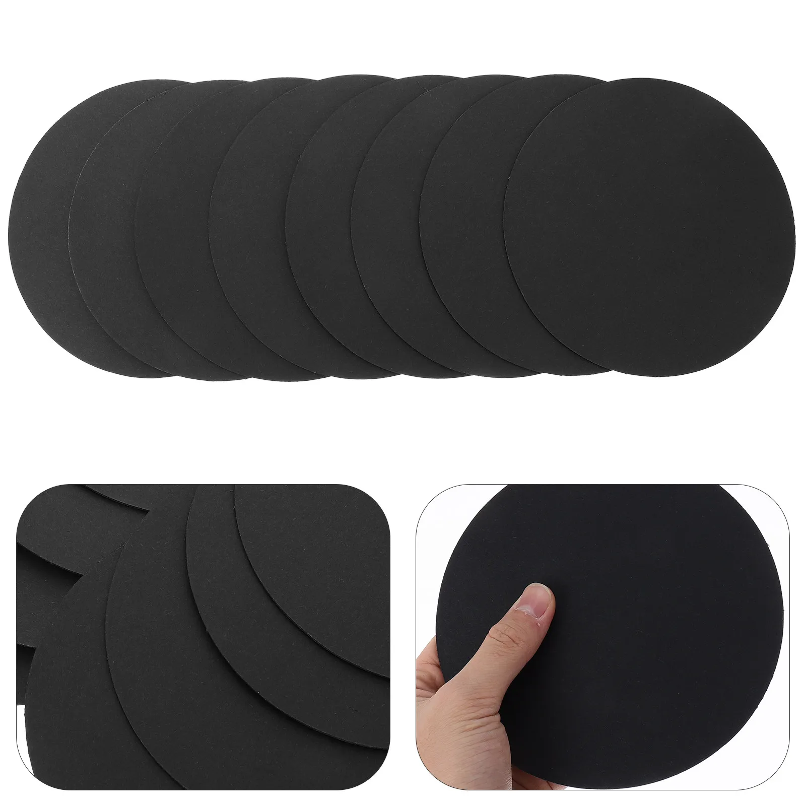 8Pcs Mandala Painting Cardboard Black Round 15Cm Diameter 1Mm Thickness Drawing Board for Mandala Dotting Decorative Projects