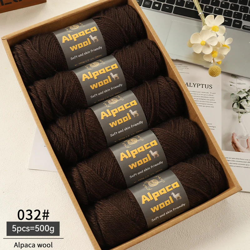 500 g Alpakawolle 245 grobes Strickgarn, mehrfarbig, Herbst und Winter, modisches Geschenk für Männer und Frauen, DIY-Strickmaterial-Set für warme Pullover, Mäntel, Schals, Hüte, Handschuhe,