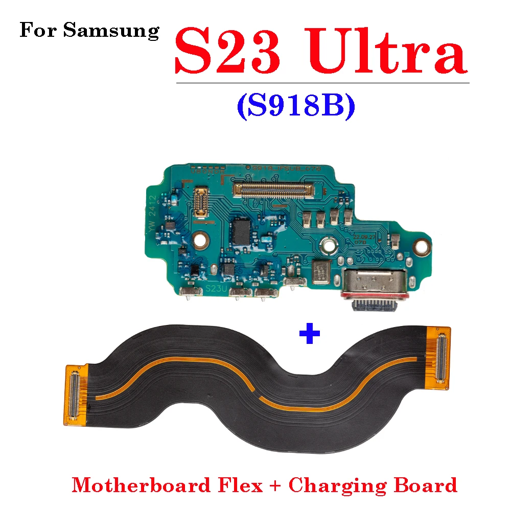 Pop Tested Well Charging USB Charger Connector Board Port Flex Cable For Samsung Galaxy S23 Ultra S918B