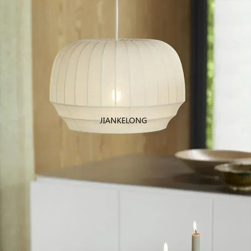 Minimalist Fabric Pendant Light Wabi Sabi Cloth LED Ceiling Chandelier Living Room Shop Homestay Hotel Hanging Lamp for Fixture