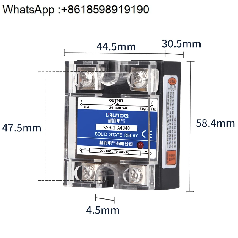 Single solid state relay AC control AC 480V40A imported chip components SSR-1 A4840